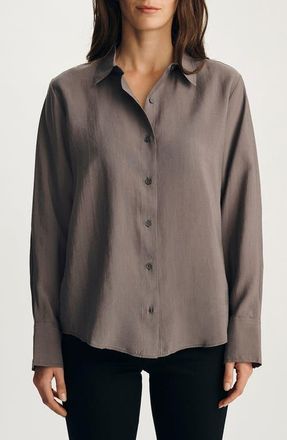 Mavi Luxe Touch Button-Up Shirt in Tornado at Nordstrom, Size Medium