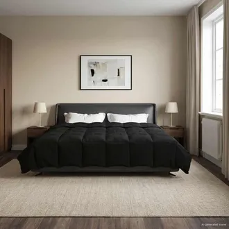 vidaXL Vidaxl Piumone Completo Annuale 240 X 220 Cm 4 Stagioni Nero