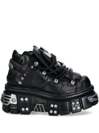 New Rock hardware-detail platform sneakers - Black