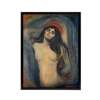 Artery8 Edvard Munch Madonna Framed Canvas Wall Art Print | Size: W24 x H32