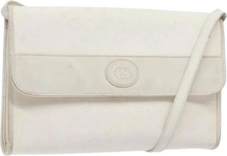 Gucci Pre-owned Leather gucci-bags - Dames - Vintage Schoudertas - Wit - ONE Size - Leer - Vintage