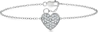 RS Pure by Ross-Simons Lab-Grown Diamond Heart Bracelet in Sterling Silver