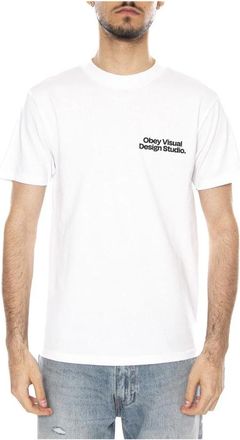 Obey Visual Design Studio Graphic T-shirt - Heren - T-shirts - Wit - S - Katoen - Tops