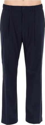 Herno Tailored Blue Wool-Blend Trousers with Structured Silhouette