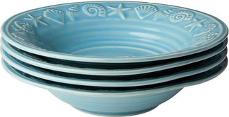 Certified International Coastline Blue Set Of 4 Soup Bowls