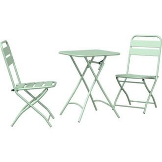 vidaXL Conjunto Bistro 3 Pcs Menta Claro Acero Vidaxl