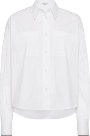 Brunello Cucinelli Camicia con decorazione Monili - Bianco