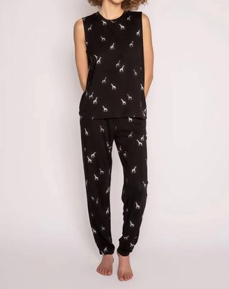 PJ Salvage Giraffe Manor Lounge Set In Black