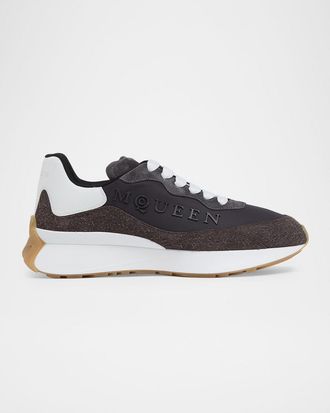 Alexander McQueen Men & apos;s Sprint Runner Calf Leather & Suede Low-Top Sneakers