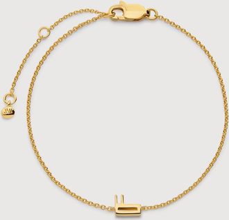 Monica Vinader Gold Initial F Chain Bracelet