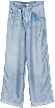 Pierre-Louis Mascia Wide Trousers, female, Blue, Size: L Wide Leg Trousers