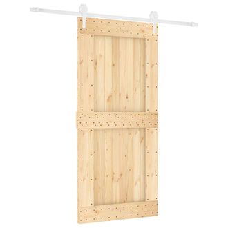 vidaXL Puerta Corredera Natural Y Blanco 95 X 210 Cm Vidaxl