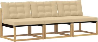 vidaXL Sof&aacute; Intermedio De Exterior Madera De Acacia S&oacute;lida Blanco Vidaxl