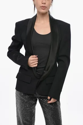 Dsquared2 Blazer in Lana Vergine con Rever a Scialle in Satin Dsquared2