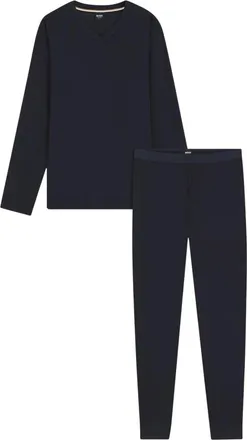 HUGO BOSS Nachtkleding, Heren, Blauw, XL, Katoen, Pyjamaset van twee delen