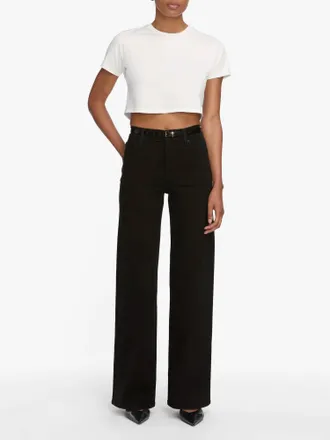 Frame Denim Le Slim Palazzo Pant In Black