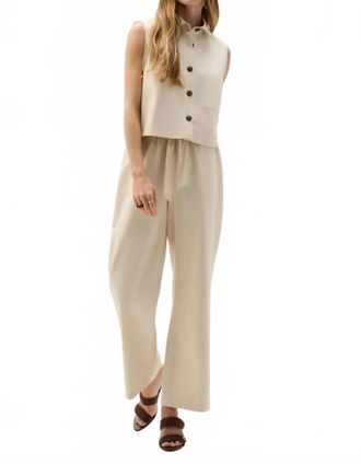 Joseph Ribkoff Linen Waist Sash Wide Leg Pants In Natural