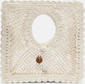 Jacquemus Spiaggia Small lace tote bag