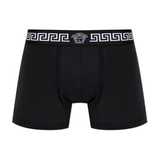 Versace Bottoms, male, Black, Size: 3XL Cotton-Jersey Trunks