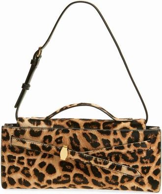 Veronica Beard Leopard Print Genuine Calf Hair Dash Clutch in Dark Acorn Multi at Nordstrom