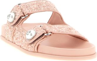 Jimmy Choo London Womens Multicolor Tencel Slides Shoe