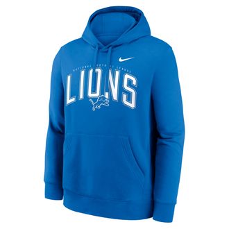 Nike Detroit Lions Club Nike Mens NFL Pullover Hoodie in Blue | NKDK45A9J-L3P