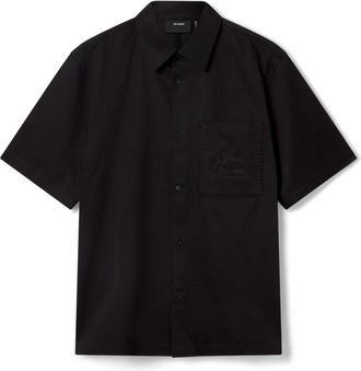 Axel Arigato Overhemden, Heren, Zwart, M, Katoen, Shirt met Stitch-borduursel