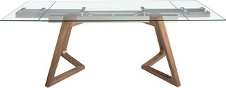 Angel Cerdá Ausziehbarer Design Esstisch Creole 160/240 x 90 cm mit Nussbaum-Basis