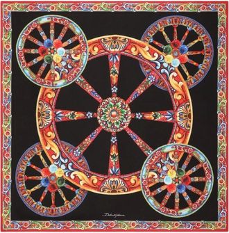Dolce & Gabbana Accessoires, Dames, Veelkleurig, ONE Size, Printed Silk Foulard
