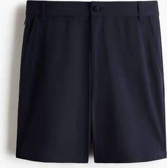 H&M Four-way Stretch Loose Fit Chino Shorts in Navy Blue at Nordstrom, Size 32