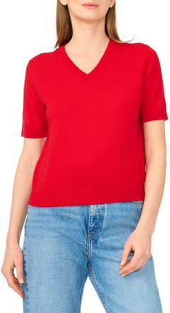 Ted Baker V-Neck Short Sleeve Sweater in Hot Red at Nordstrom Rack, Size X-Small