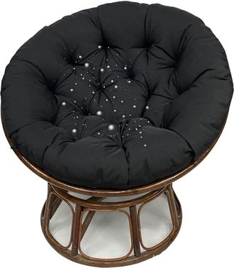 OEM Coj&iacute;n Redondo Acolchado Impermeable Para Exteriores, Ideal Para Sillas De Patio, Columpios, Hamacas, Tumbonas Y Sillas Colgantes De Rat&aacute;n (negro, 120x