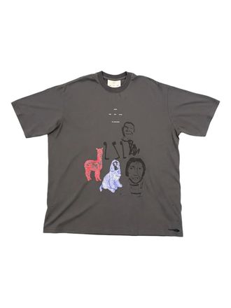 Song for the Mute sketchbook-print T-shirt - men - Cotton - 50 - Grey