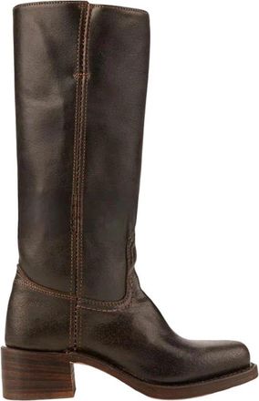 Generic Womens Retro Shoes Square Heel Square Head Knee-High Boots Wide Tube Solid Cowboy Boots