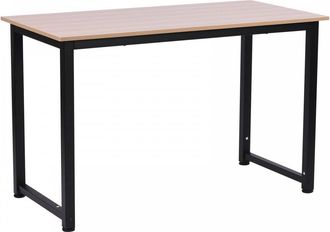 TJ Hughes Computer Desk W/ Black Metal Frame MDF - 120W x 60D x 76Hcm-Oak Grain Tone - TJ Hughes