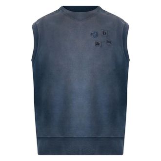 Diesel Vests, male, Blue, Size: XL Cotton Vest