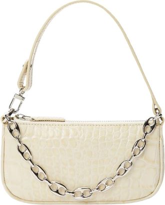 by FAR Ivoorleren Mini Rachel Handtas - Dames - Schoudertassen - Beige - ONE Size - Leer - Tassen