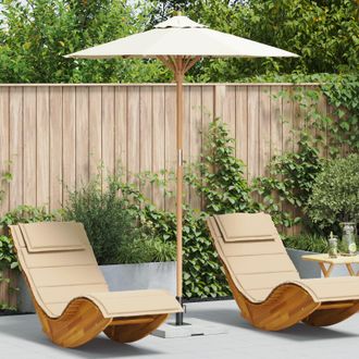 Berkfield Home Cream White Garden Umbrella 180x230 cm Bamboo