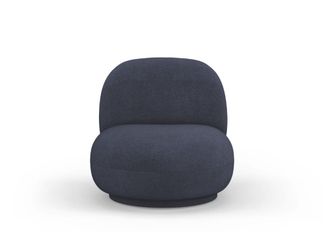 MICADONI Sill&oacute;n giratorio de tejido boucl&eacute; azul oscuro
