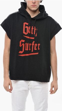 Dsquared2 Short-sleeved GOTH SURFER Hoodie with Studs size Xxl