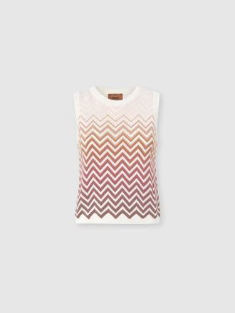 Missoni Chevron D&eacute;grad&eacute; Cotton And Viscose Sleeveless Top in Green& Brown at Nordstrom, Size 38 It