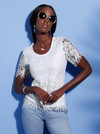 Création L Spitzenshirt