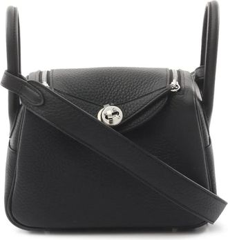 Hermès 2024 Mini Taurillon Clemence Lindy shoulder bag - Nero