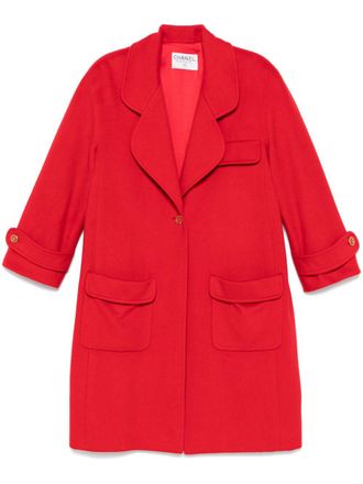Chanel 1980s kasjmier jas - Rood