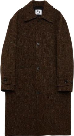 President's Garden Coat Donegal Wol - Heren - Mantel - Bruin - S - Wol - Jassen