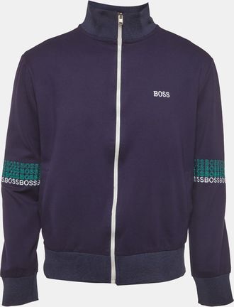 HUGO BOSS Boss By Hugo Boss Navy Blue Jersey Zip Up Skaz 01 Sweatshirt
