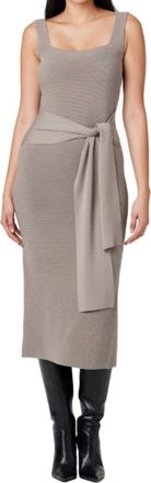 Toccin Elia Tie Front Knit Dress In Mushroom