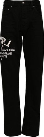 Amiri logo-appliqu&eacute; straight-leg jeans - men - Cotton - 28 - Black