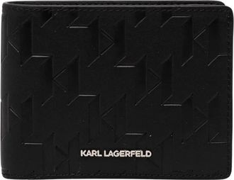 Karl Lagerfeld K/Loom Portemonnee - Heren - Portefeuilles - Zwart - ONE Size - Leer - Accessoires