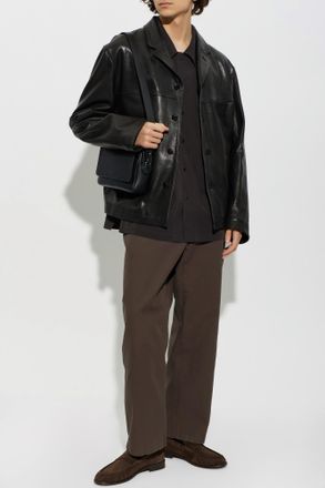 Christophe Lemaire Leather Jacket, Mens, Black